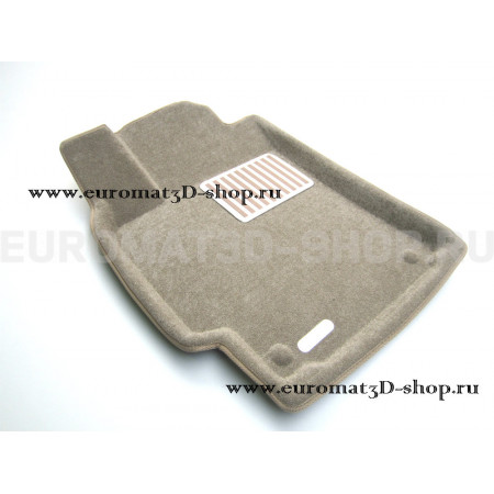 Текстильные 3D коврики Euromat3D Lux в салон для Lexus ES (2010-2014) № EM3D-003210T Бежевые
