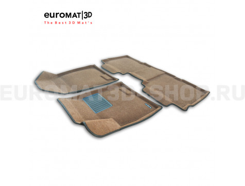 Текстильные 3D коврики Euromat3D Business в салон для Jetour X90 PLUS (2023-) № EMC3D-000021R Коричневые