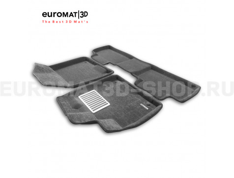 Текстильные 3D коврики Euromat3D Lux в салон для Gac GS8 (2016-2022) № EM3D-001432G Серые
