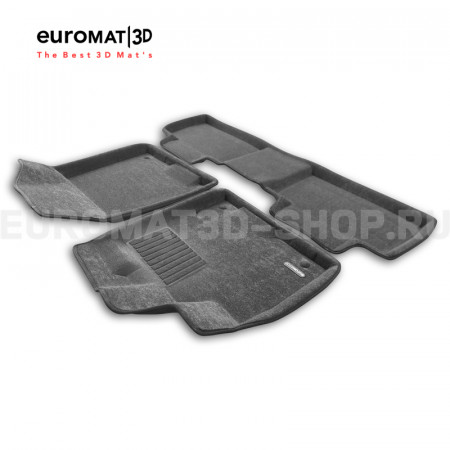 Текстильные 3D коврики Euromat3D Business в салон для Gac GS8 (2016-2022) № EMC3D-001432G Серые