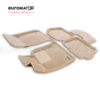 Текстильные 3D коврики Euromat3D Business в салон для Cadillac CT6 (2018-) № EMC3D-001300T Бежевые