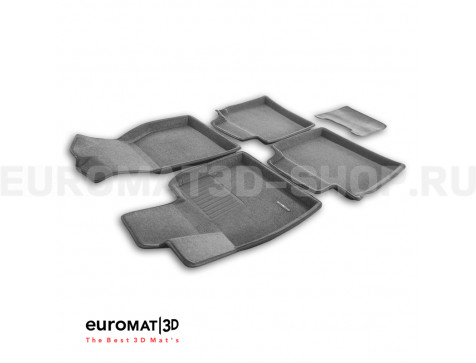 Текстильные 3D коврики Euromat3D Business в салон для Hongqi HS5 (2019-) № EMC3D-001480G Серые